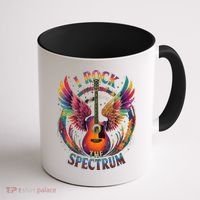 Cute I ROCK THE SPECTRUM Autism Dad Peace Love Unique I Coffee Mug thumb 1