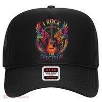 Cute I ROCK THE SPECTRUM Autism Dad Peace Love Unique I Hat thumb 0