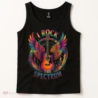 Cute I ROCK THE SPECTRUM Autism Dad Peace Love Unique I Tank Top thumb 2