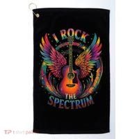 Cute I ROCK THE SPECTRUM Autism Dad Peace Love Unique I Golf Towel thumb 0