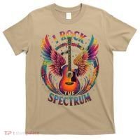 Cute I ROCK THE SPECTRUM Autism Dad Peace Love Unique I T-Shirt thumb 0