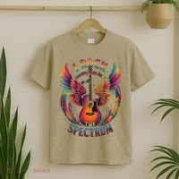 Cute I ROCK THE SPECTRUM Autism Dad Peace Love Unique I T-Shirt thumb 2