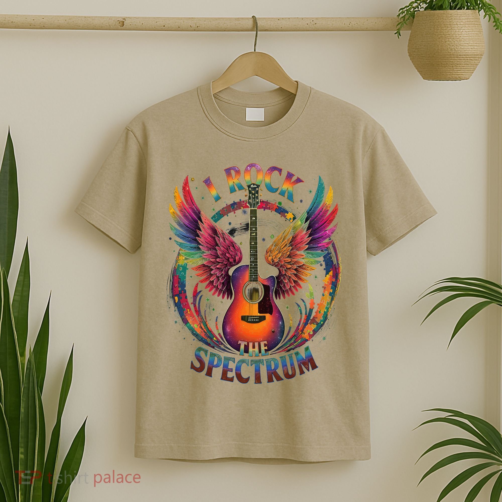 Cute I ROCK THE SPECTRUM Autism Dad Peace Love Unique I T-Shirt