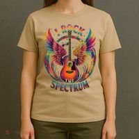 Cute I ROCK THE SPECTRUM Autism Dad Peace Love Unique I T-Shirt thumb 4