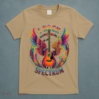 Cute I ROCK THE SPECTRUM Autism Dad Peace Love Unique I T-Shirt thumb 5