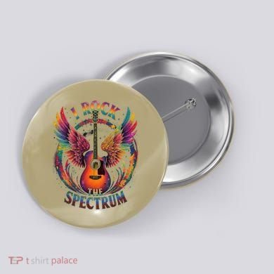 Cute I ROCK THE SPECTRUM Autism Dad Peace Love Unique I Button