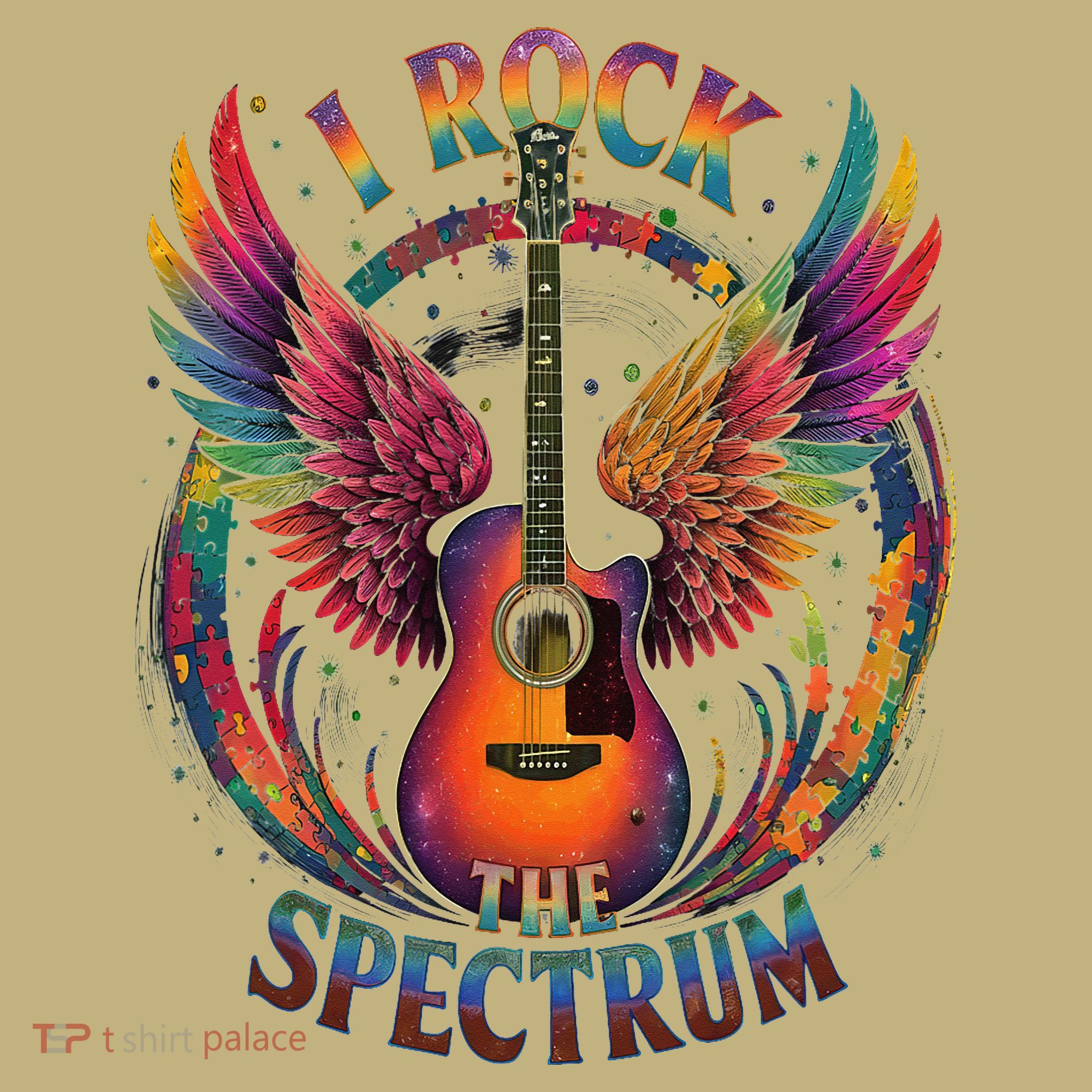 Cute I ROCK THE SPECTRUM Autism Dad Peace Love Unique I Button