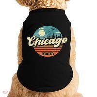 Chicago Illinois Retro Skyline Night Il Souvenirs Doggie Tank thumb 0