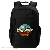 Chicago Illinois Retro Skyline Night Il Souvenirs Backpack thumb 0