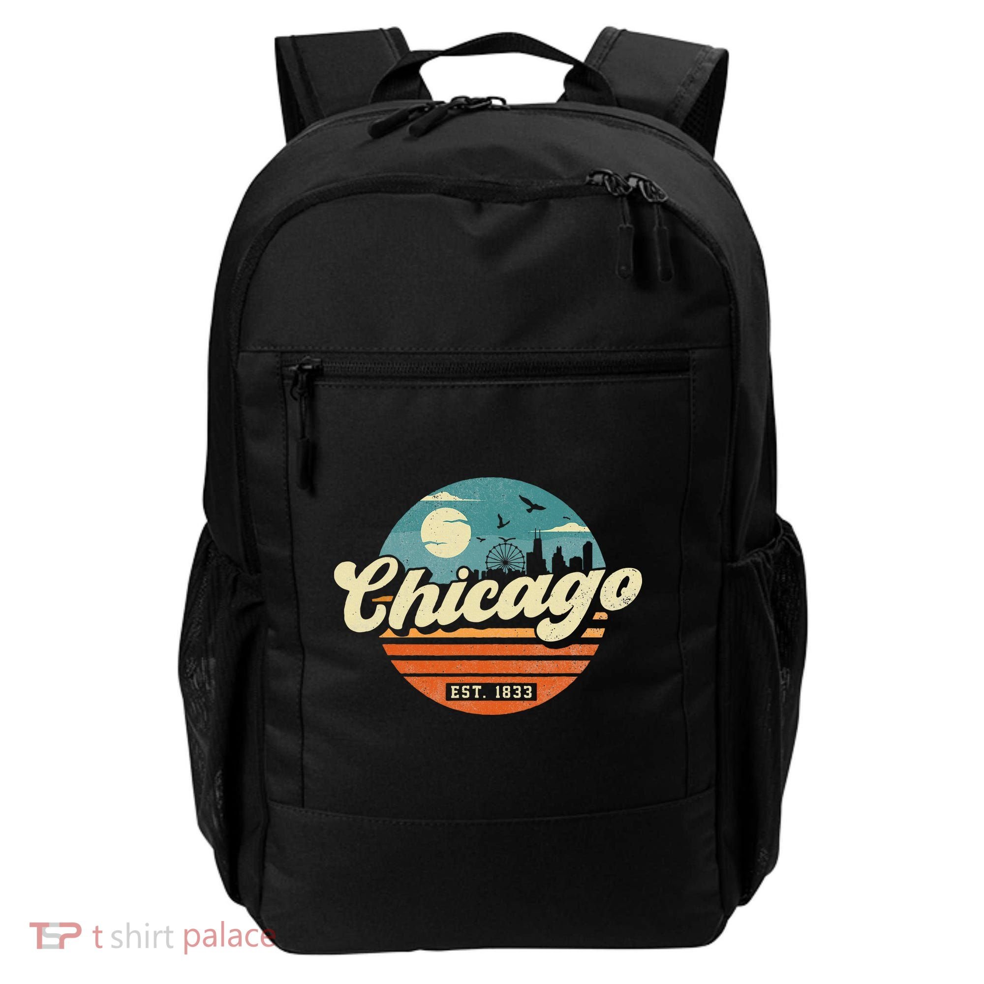 Chicago Illinois Retro Skyline Night Il Souvenirs Backpack