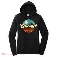 Chicago Illinois Retro Skyline Night Il Souvenirs Women's Hoodie thumb 0
