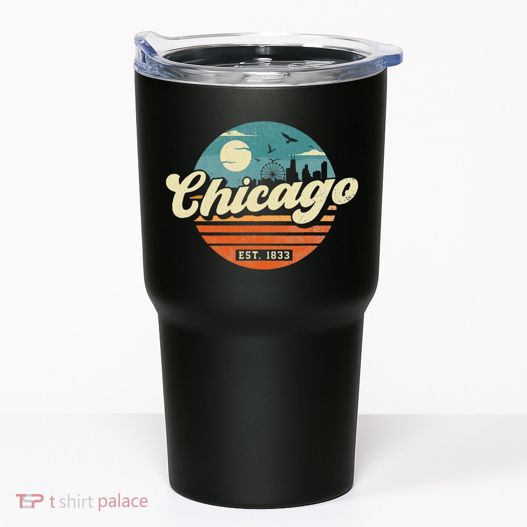 Chicago Illinois Retro Skyline Night Il Souvenirs Tumbler