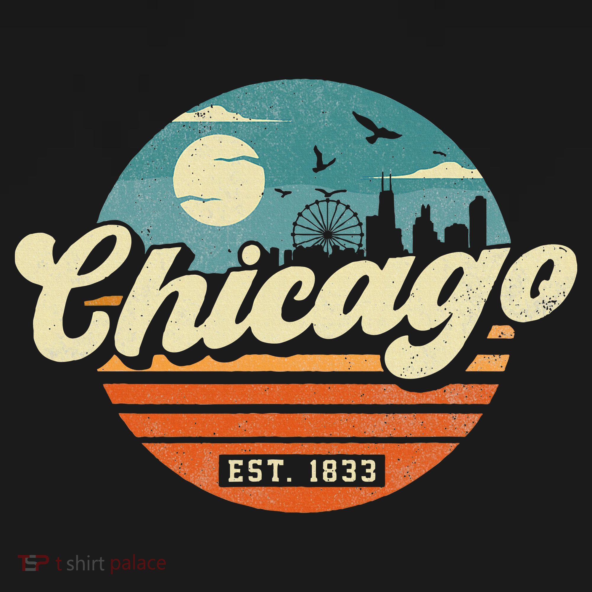 Chicago Illinois Retro Skyline Night Il Souvenirs Women's Tank Top