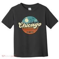 Chicago Illinois Retro Skyline Night Il Souvenirs Toddler T-Shirt thumb 0