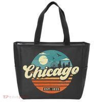 Chicago Illinois Retro Skyline Night Il Souvenirs Tote Bag thumb 0