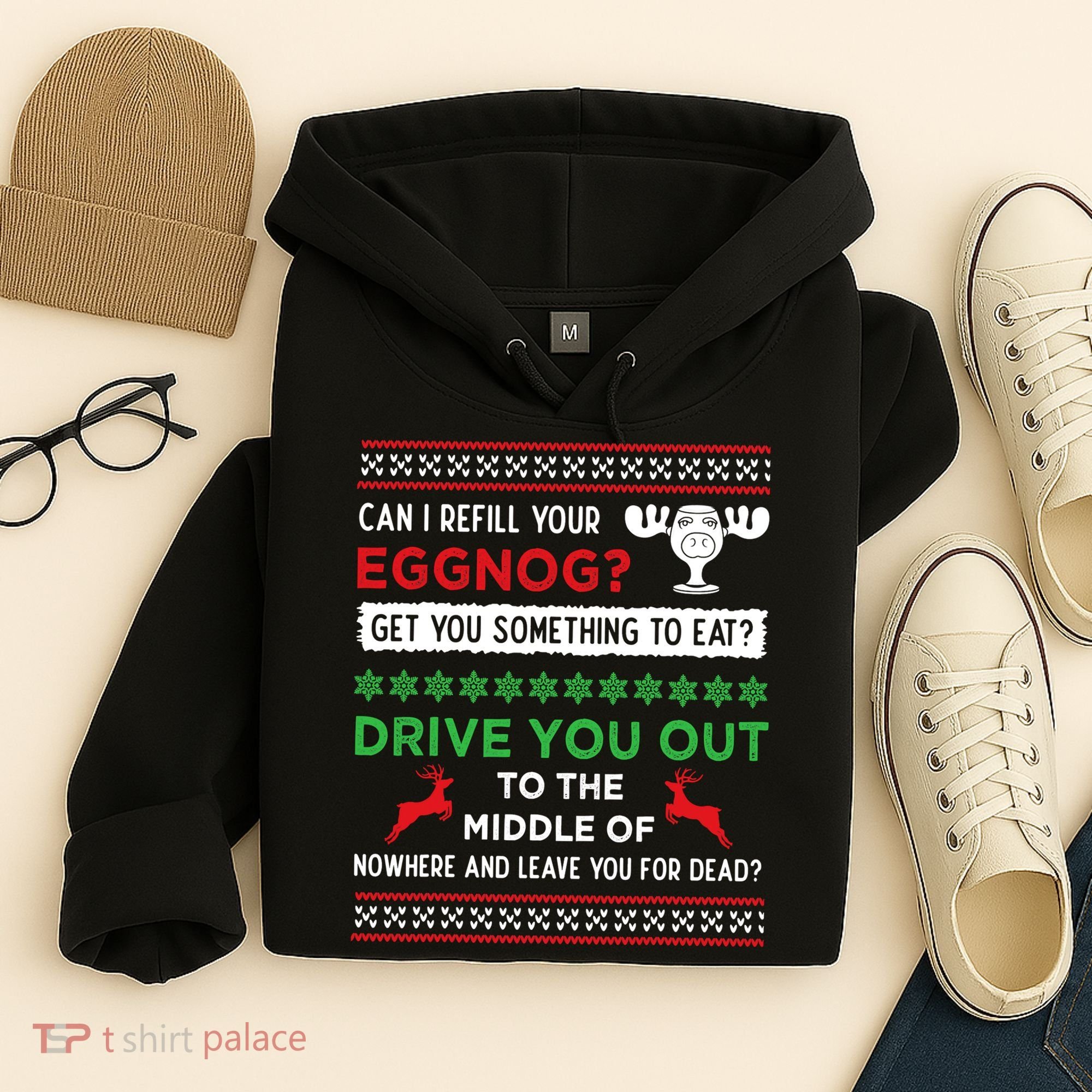 Can I Refill Your Eggnog Funny Christmas Vacation Quote Hoodie