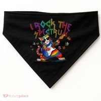 Cute I ROCK THE SPECTRUM Autism Awareness Support Love USA-Made Doggie Bandana thumb 0