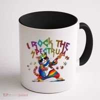 Cute I ROCK THE SPECTRUM Autism Awareness Support Love Coffee Mug thumb 1