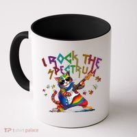 Cute I ROCK THE SPECTRUM Autism Awareness Support Love Coffee Mug thumb 0