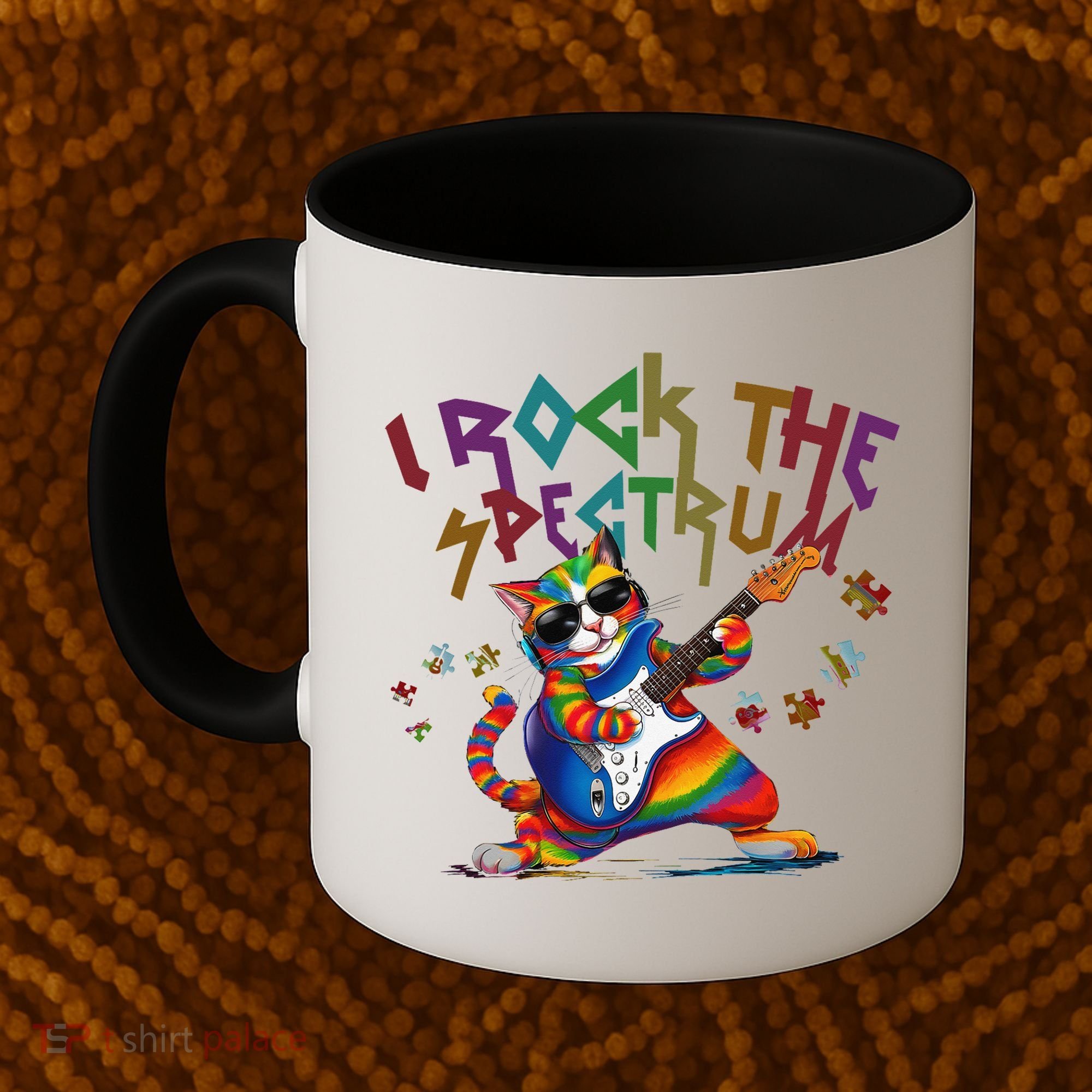 Cute I ROCK THE SPECTRUM Autism Awareness Support Love Coffee Mug