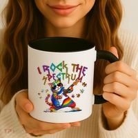 Cute I ROCK THE SPECTRUM Autism Awareness Support Love Coffee Mug thumb 3