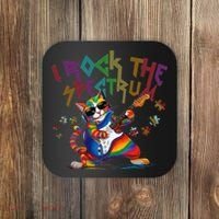 Cute I ROCK THE SPECTRUM Autism Awareness Support Love Coaster thumb 0