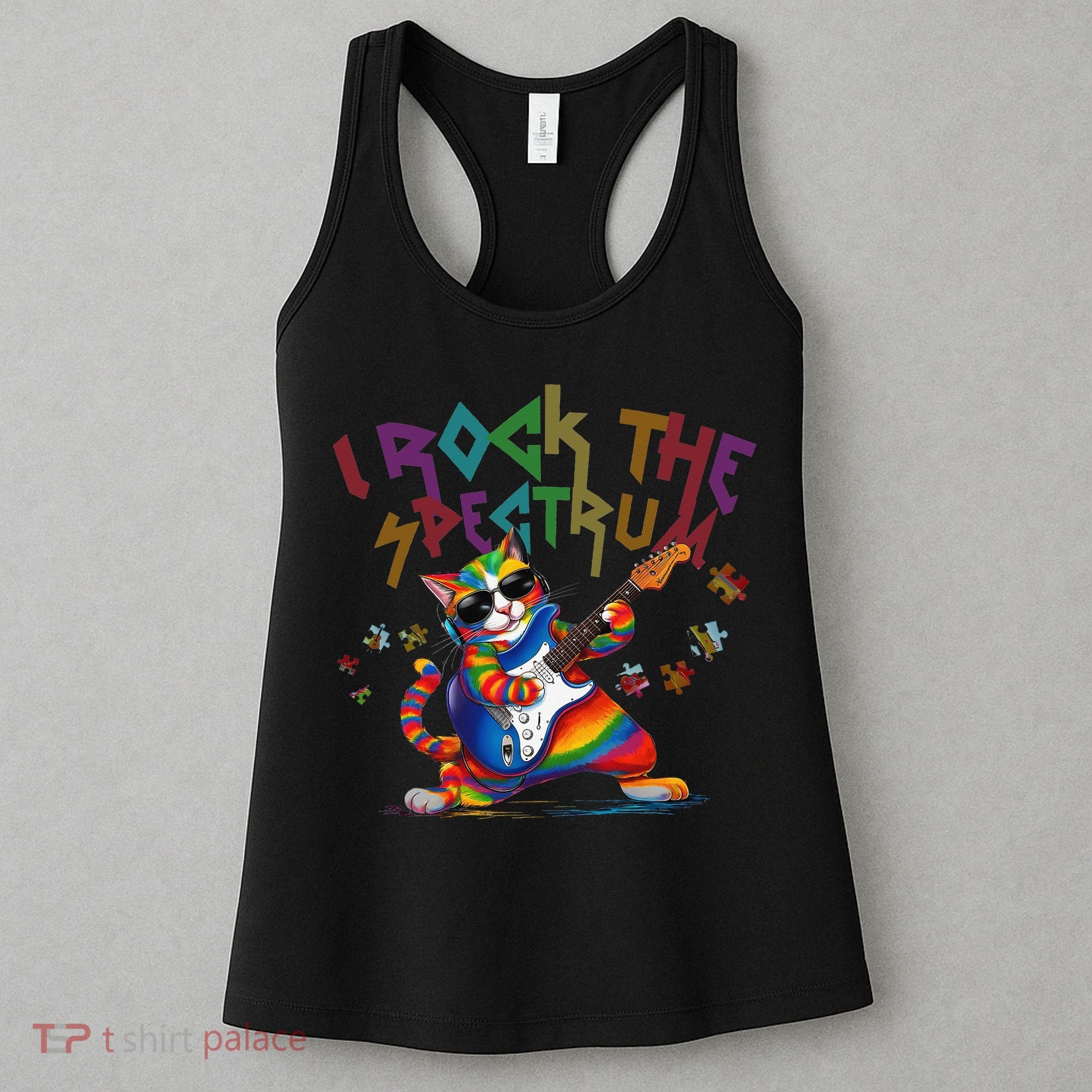 Cute I ROCK THE SPECTRUM Autism Awareness Support Love Women's Tank Top