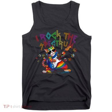 Cute I ROCK THE SPECTRUM Autism Awareness Support Love Tank Top