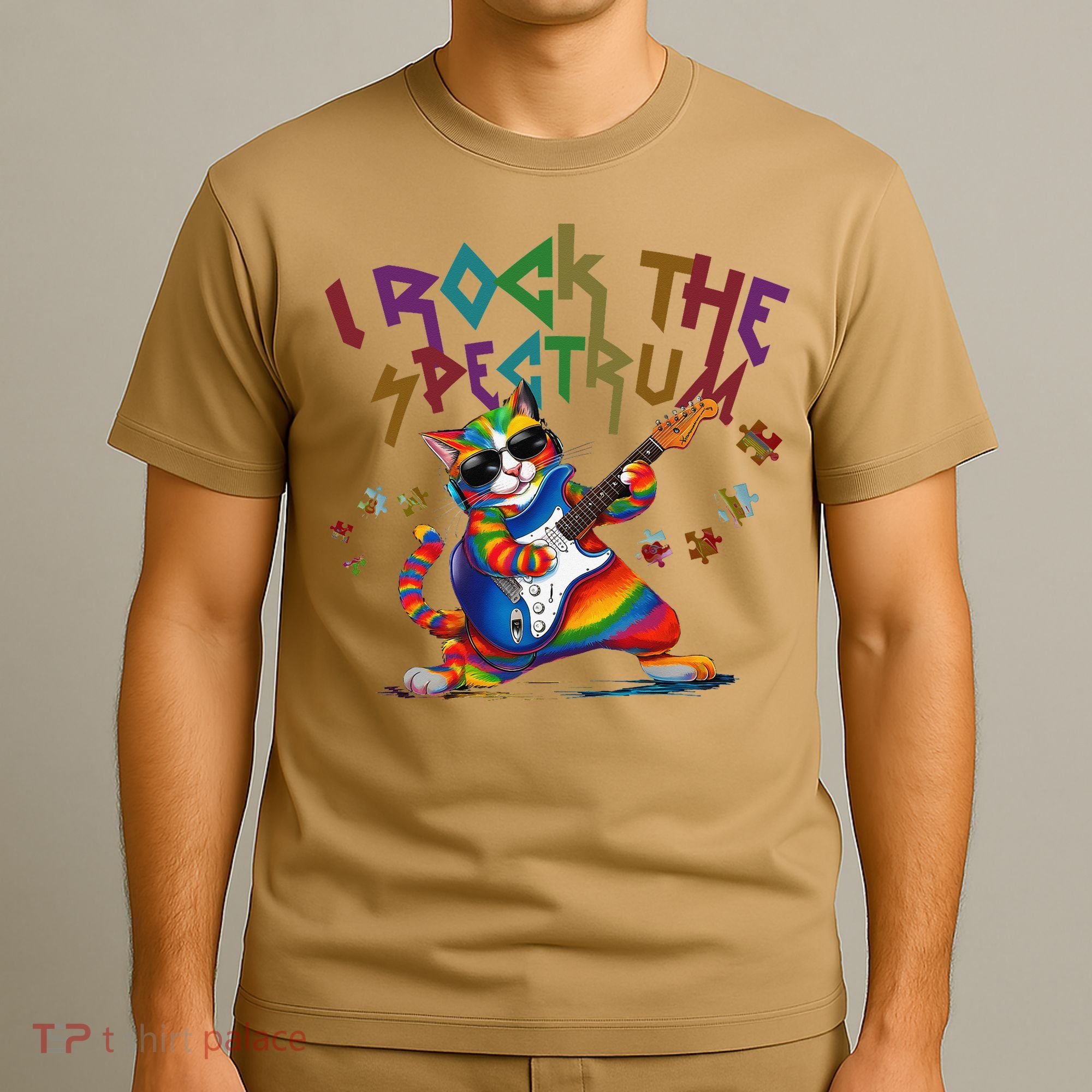 Cute I ROCK THE SPECTRUM Autism Awareness Support Love T-Shirt
