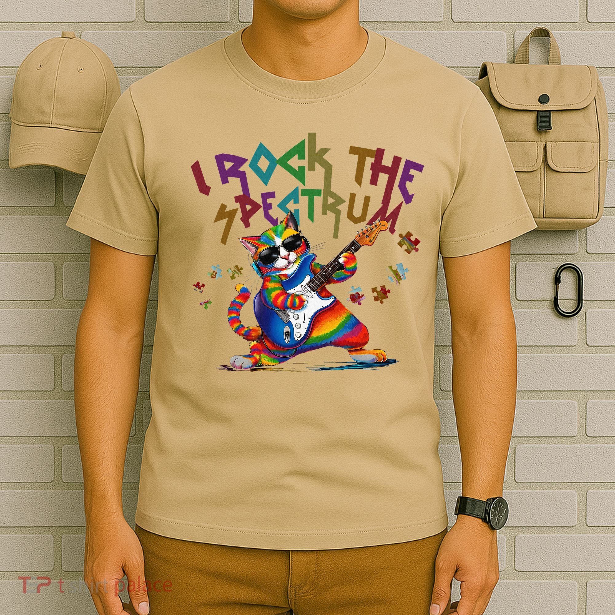 Cute I ROCK THE SPECTRUM Autism Awareness Support Love T-Shirt