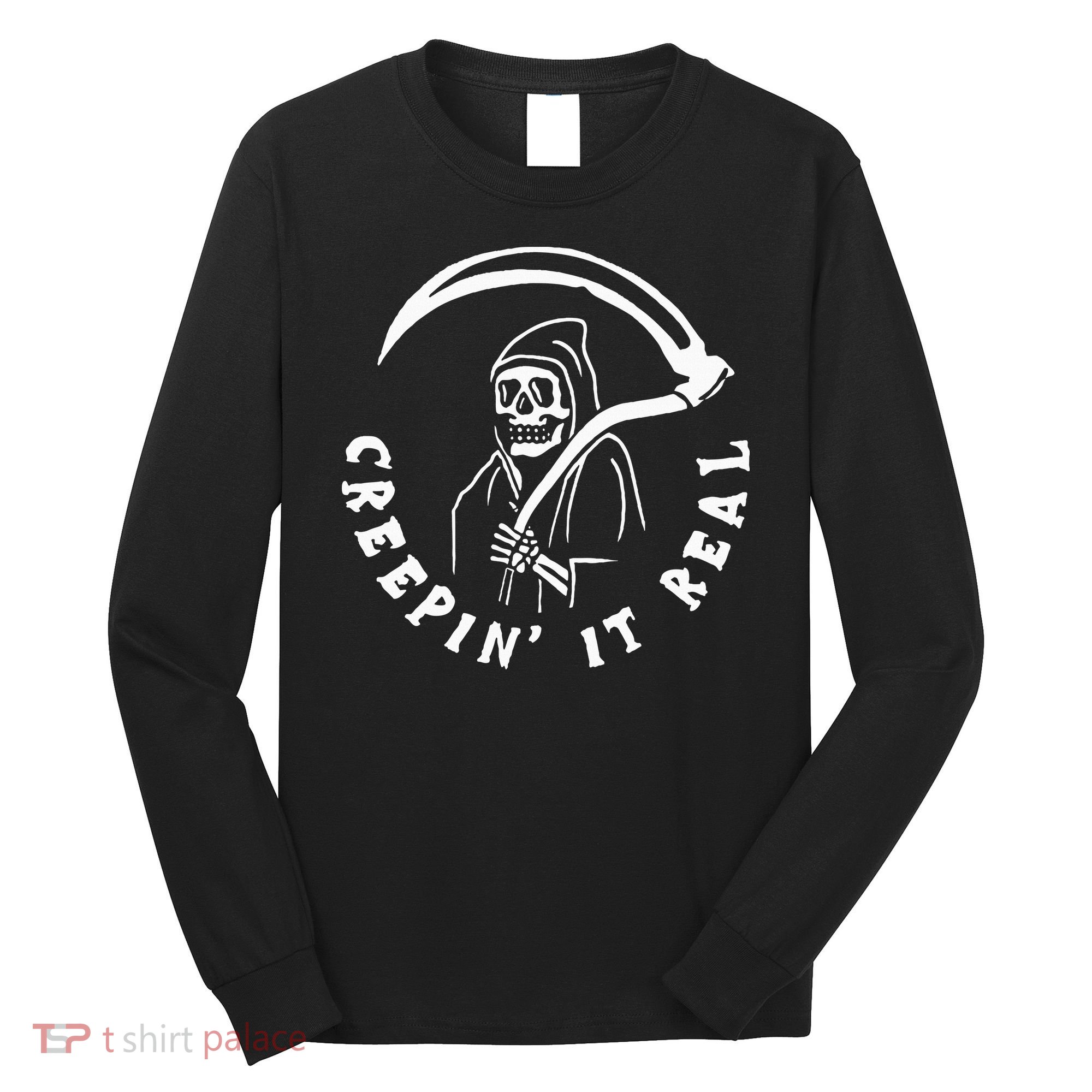 Creepin It Real Grim Reaper Halloween Long Sleeve Shirt