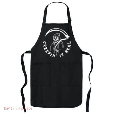 Creepin It Real Grim Reaper Halloween Apron