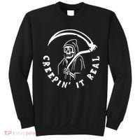 Creepin It Real Grim Reaper Halloween Sweatshirt thumb 0