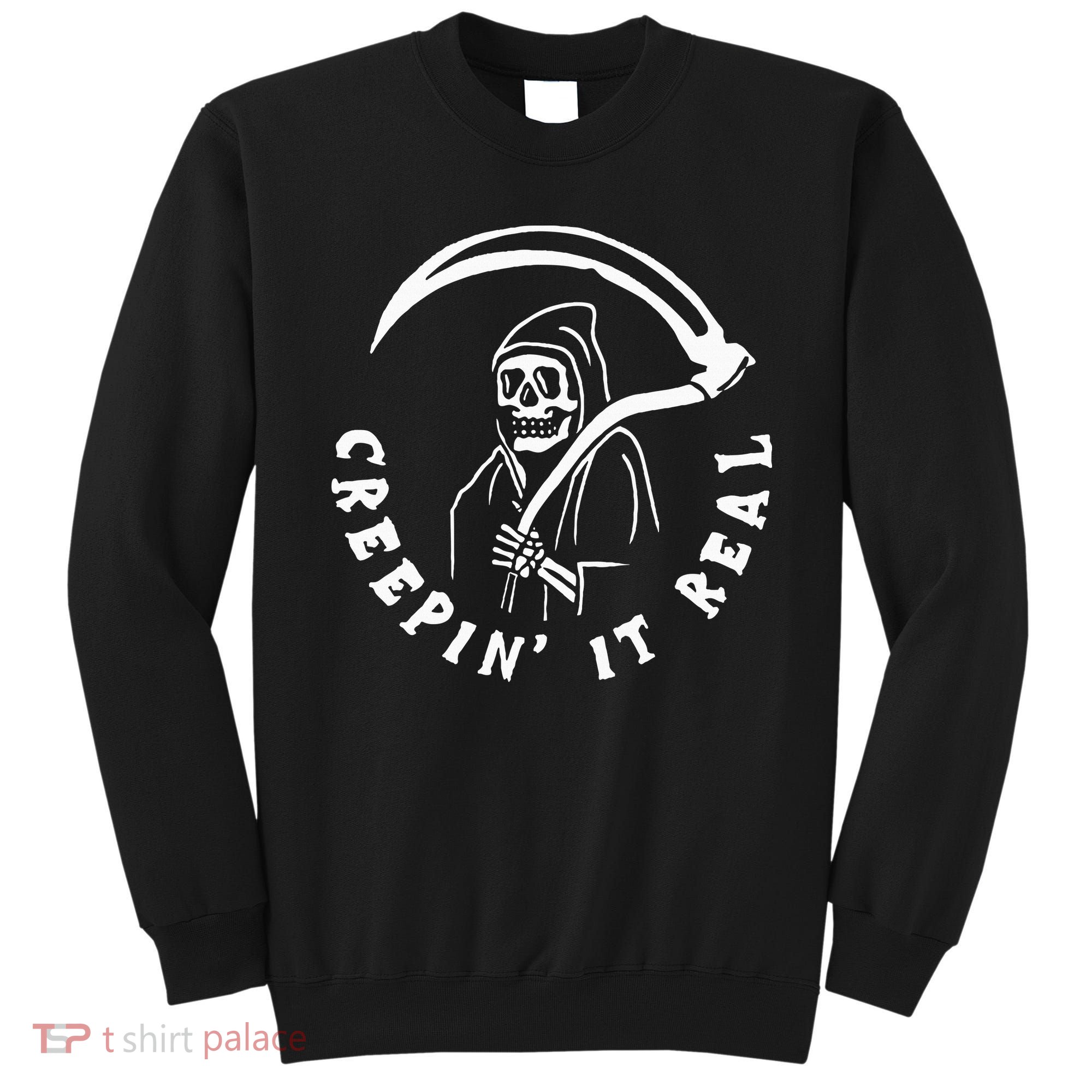 Creepin It Real Grim Reaper Halloween Sweatshirt