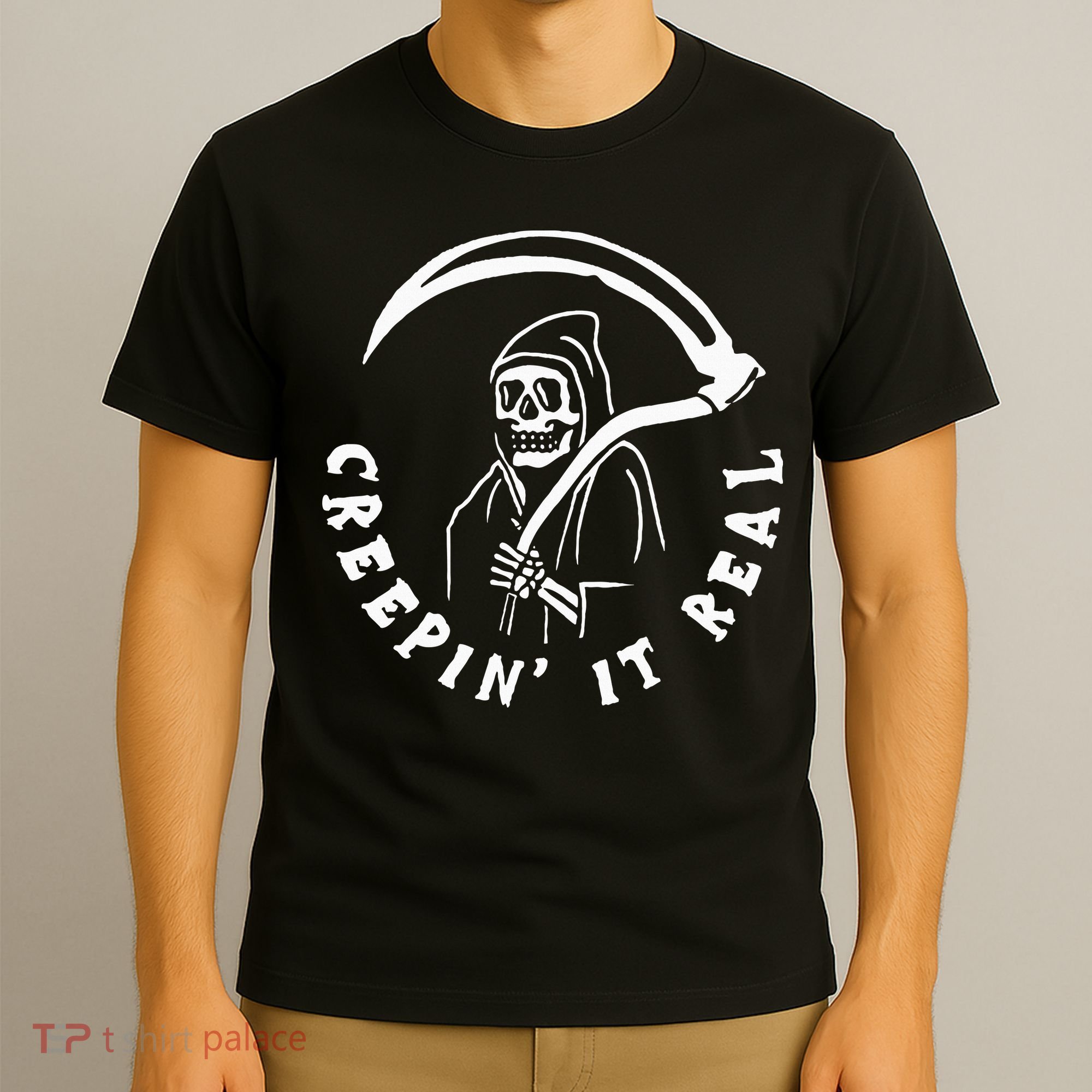 Creepin It Real Grim Reaper Halloween T-Shirt