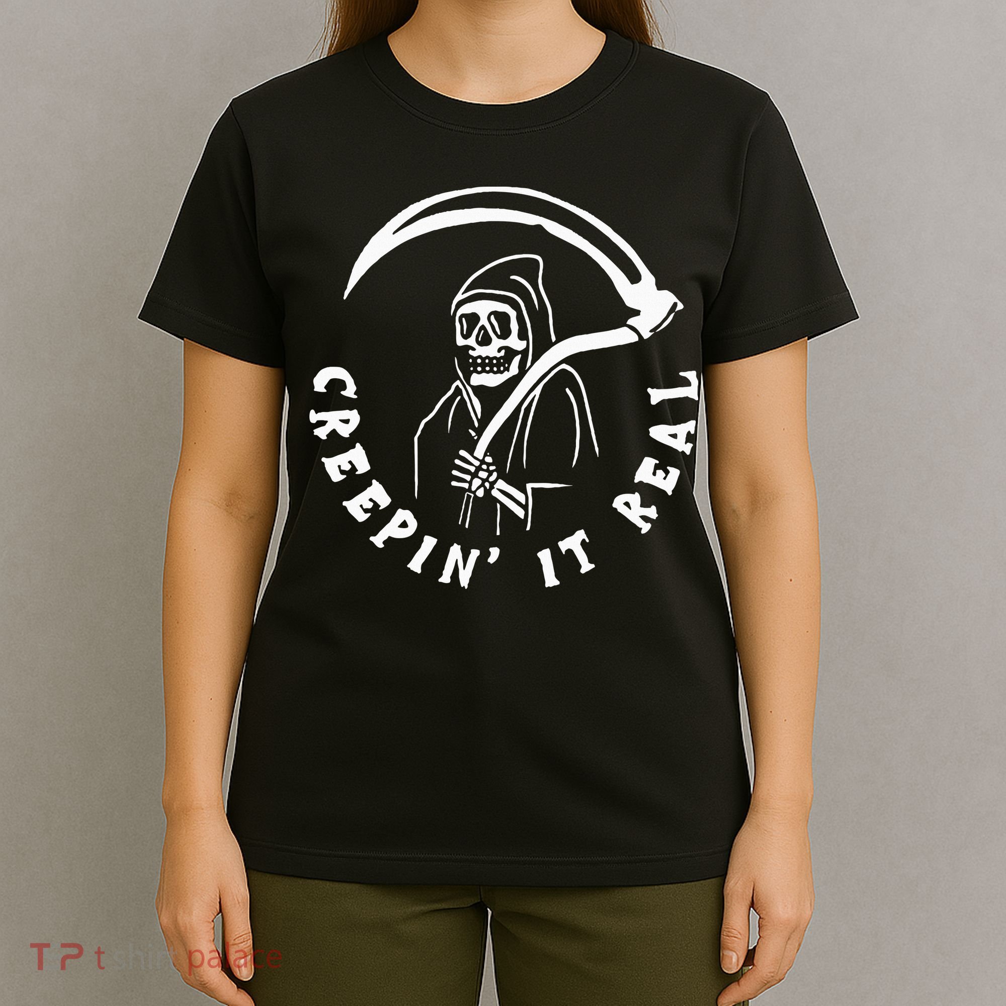 Creepin It Real Grim Reaper Halloween T-Shirt