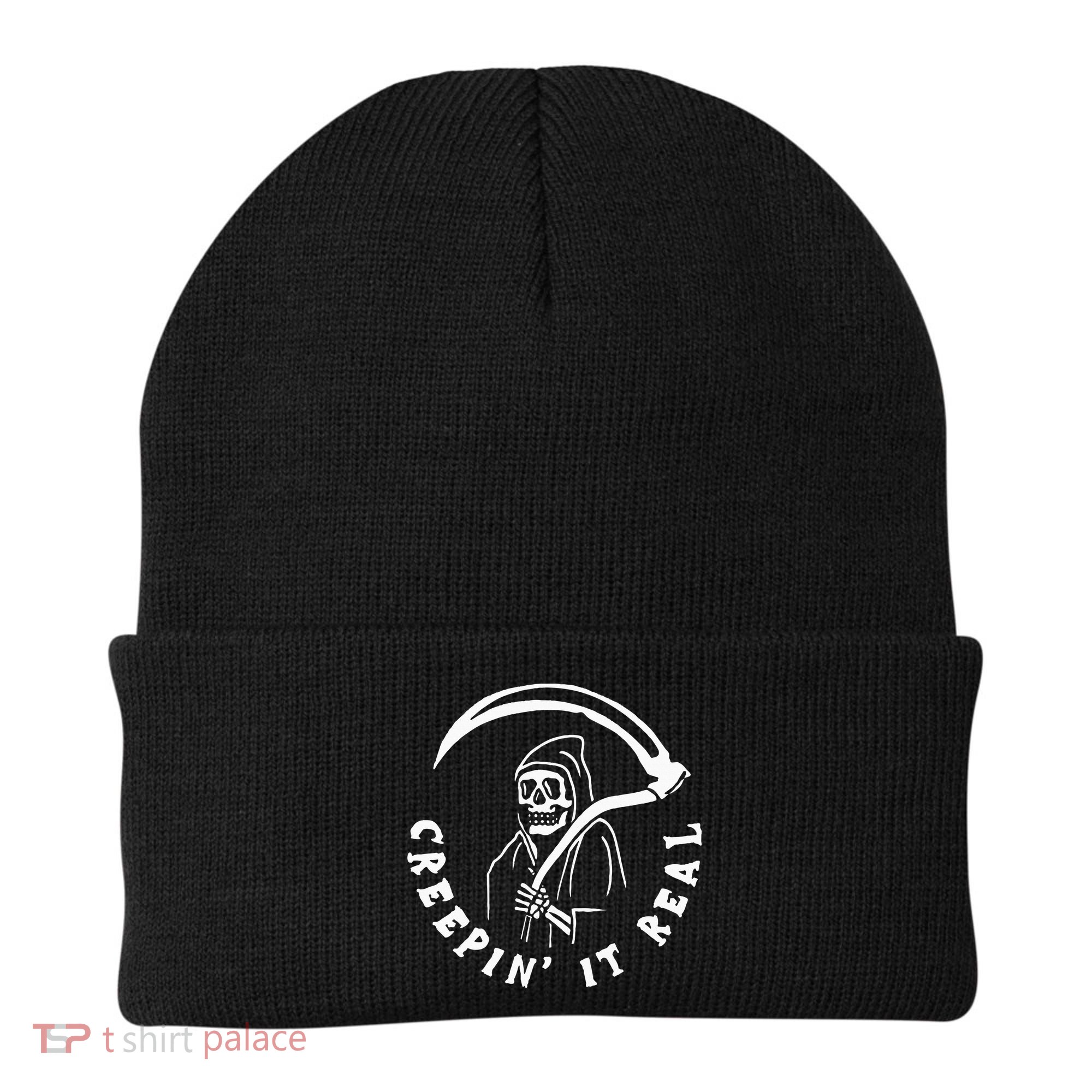 Creepin It Real Grim Reaper Halloween Beanie