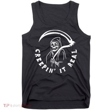 Creepin It Real Grim Reaper Halloween Tank Top
