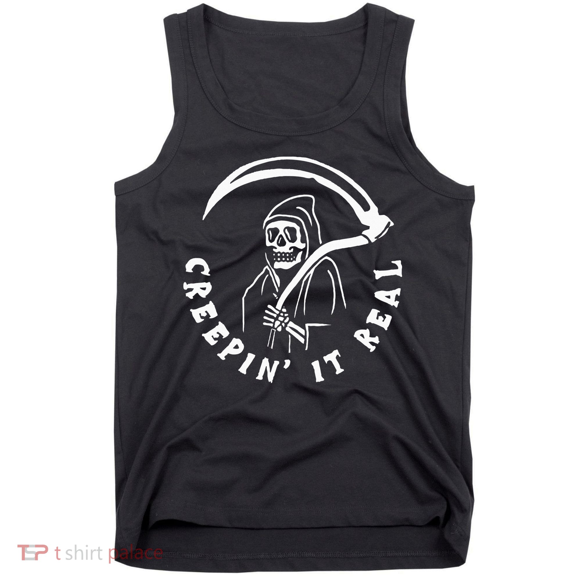 Creepin It Real Grim Reaper Halloween Tank Top