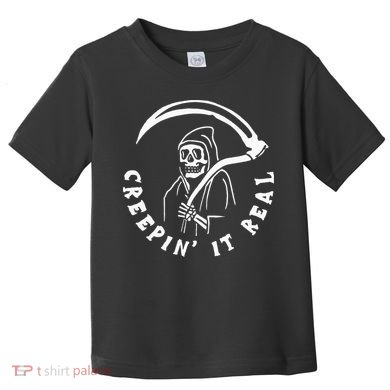 Creepin It Real Grim Reaper Halloween Toddler T-Shirt