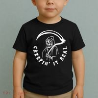 Creepin It Real Grim Reaper Halloween Toddler T-Shirt thumb 2