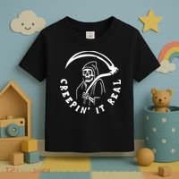 Creepin It Real Grim Reaper Halloween Toddler T-Shirt thumb 3