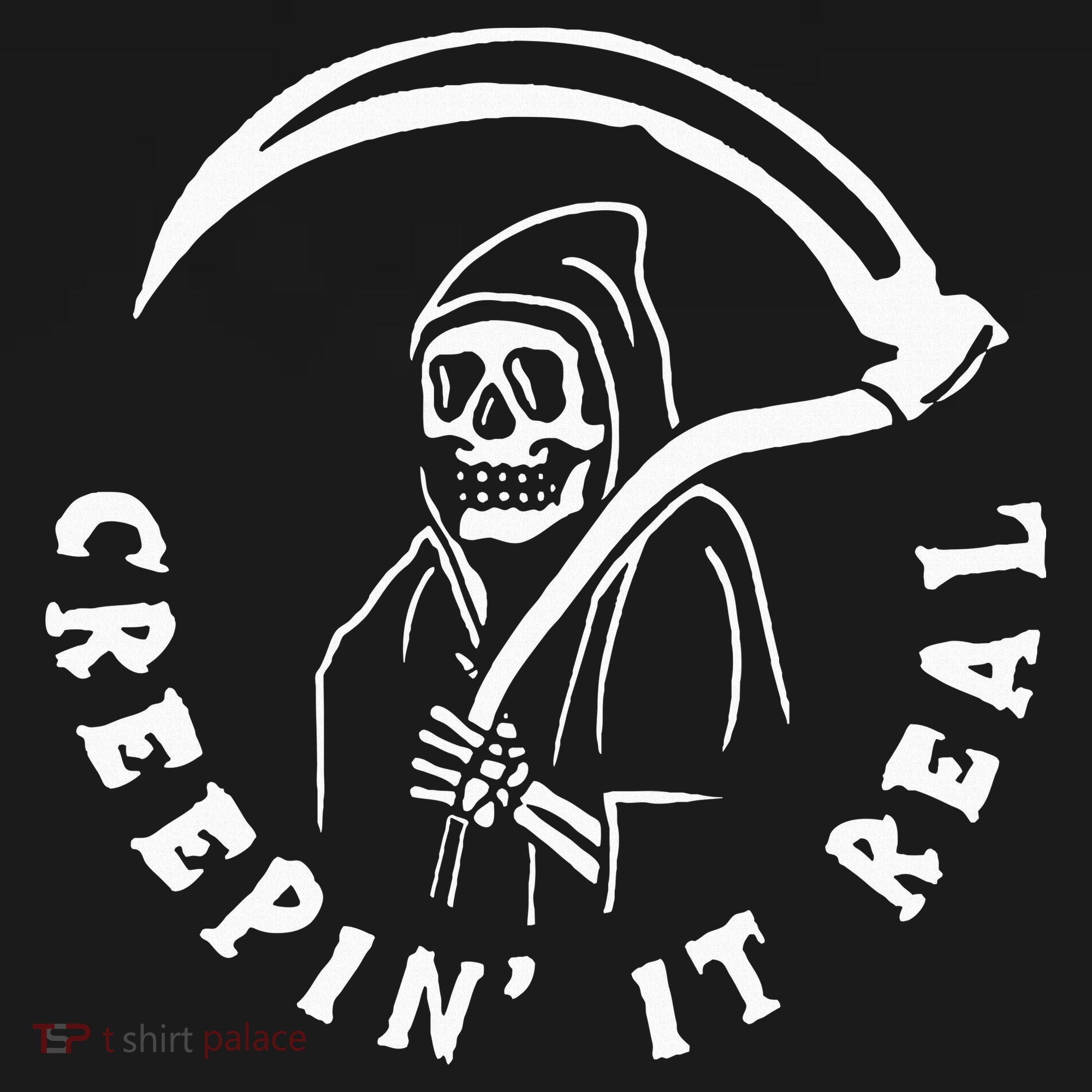 Creepin It Real Grim Reaper Halloween Kids Sweatshirt