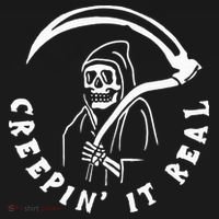 Creepin It Real Grim Reaper Halloween Kids Long Sleeve Shirt thumb 2