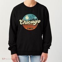 Chicago Illinois Retro Skyline Night Il Souvenirs Women's Sweatshirt thumb 0