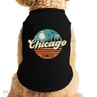 Chicago Illinois Retro Skyline Night Il Souvenirs Doggie Tank thumb 0