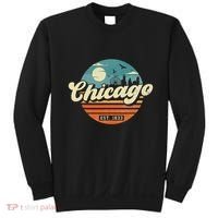 Chicago Illinois Retro Skyline Night Il Souvenirs Sweatshirt thumb 0