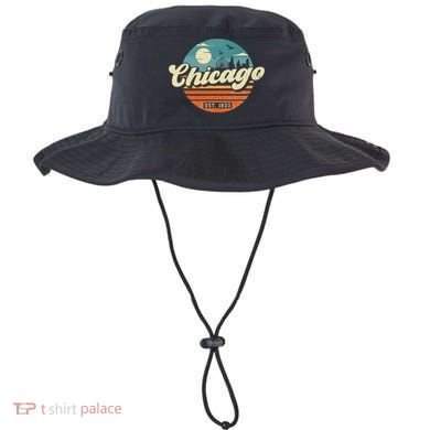 Chicago Illinois Retro Skyline Night Il Souvenirs Bucket Hat