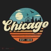 Chicago Illinois Retro Skyline Night Il Souvenirs Beanie thumb 2