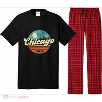 Chicago Illinois Retro Skyline Night Il Souvenirs Pajama Set thumb 0